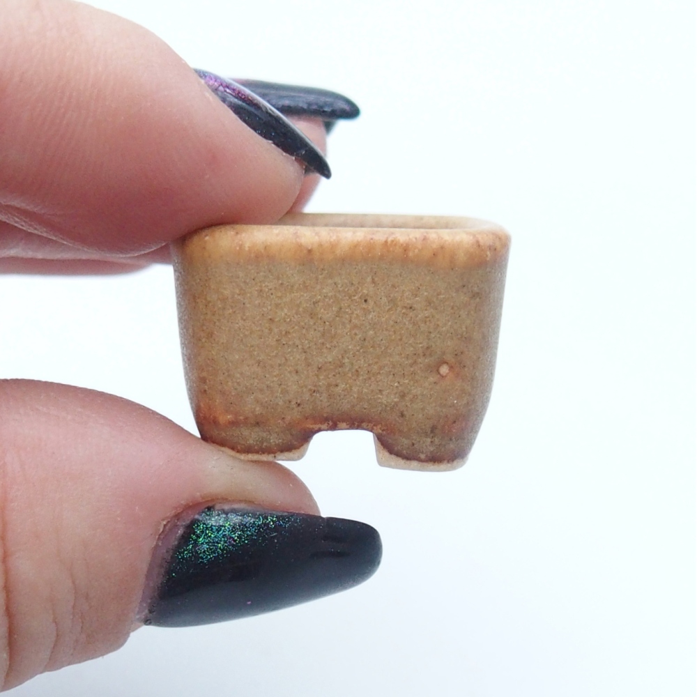 Mini bonsaischaal 2 x 2 x 1,5 cm, bruin