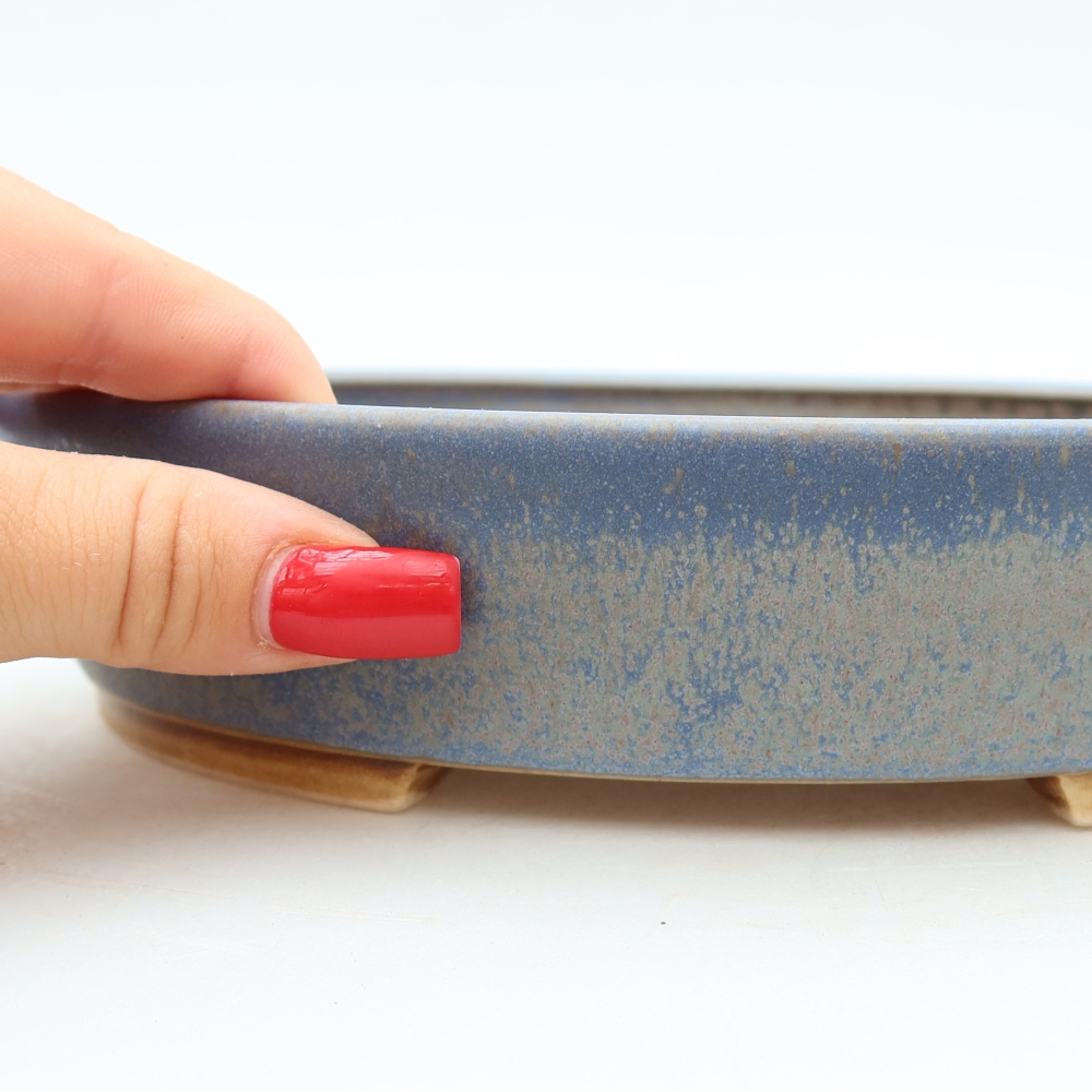 Keramische bonsaipot 21 x 19 x 4,5 cm, kleur: blauw