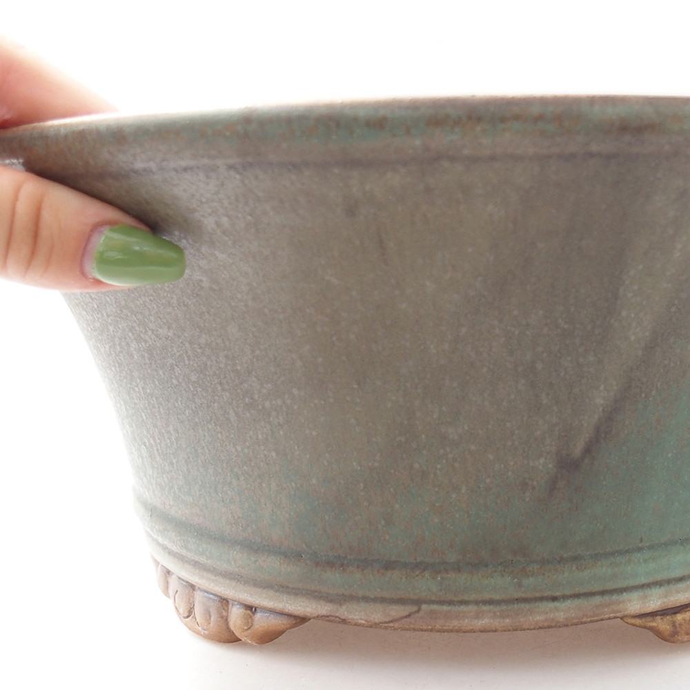 Bonsaischaal van keramiek 29 x 29 x 12 cm, groen