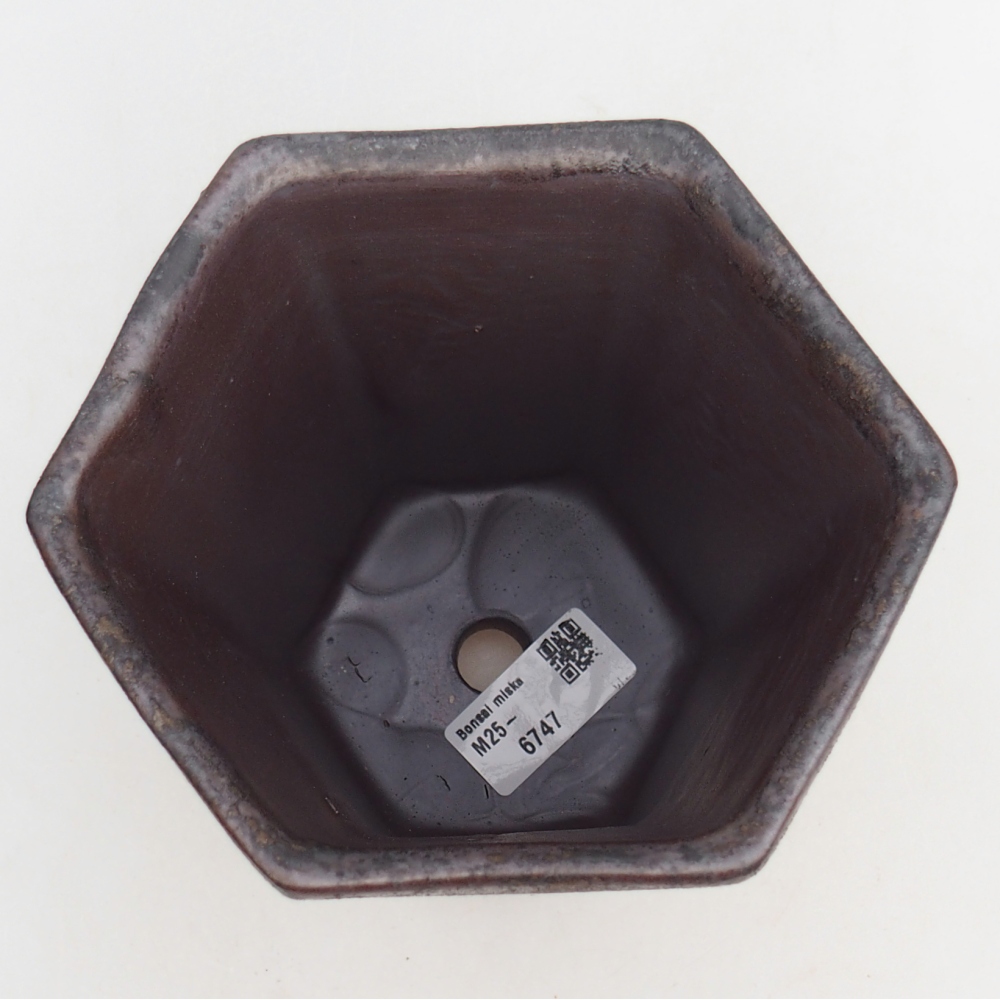 Bonsaischaal van keramiek 12,5 x 11,5 x 16,5 cm, bruin