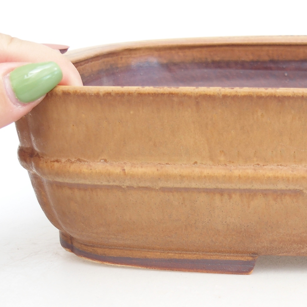 Bonsaischaal van keramiek 29,5 x 24 x 7 cm, roze