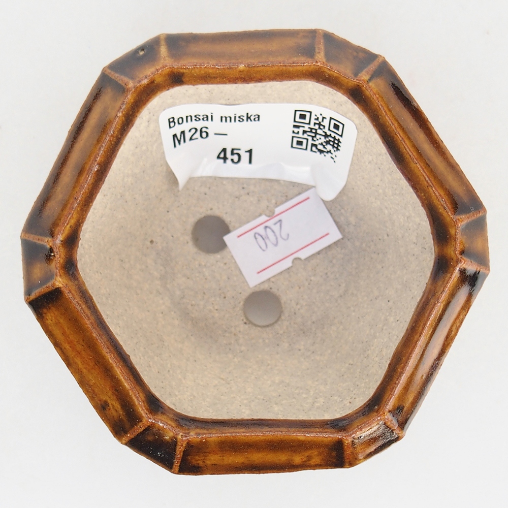 Bonsaischaal van keramiek 8,5 x 8 x 4 cm, bruin