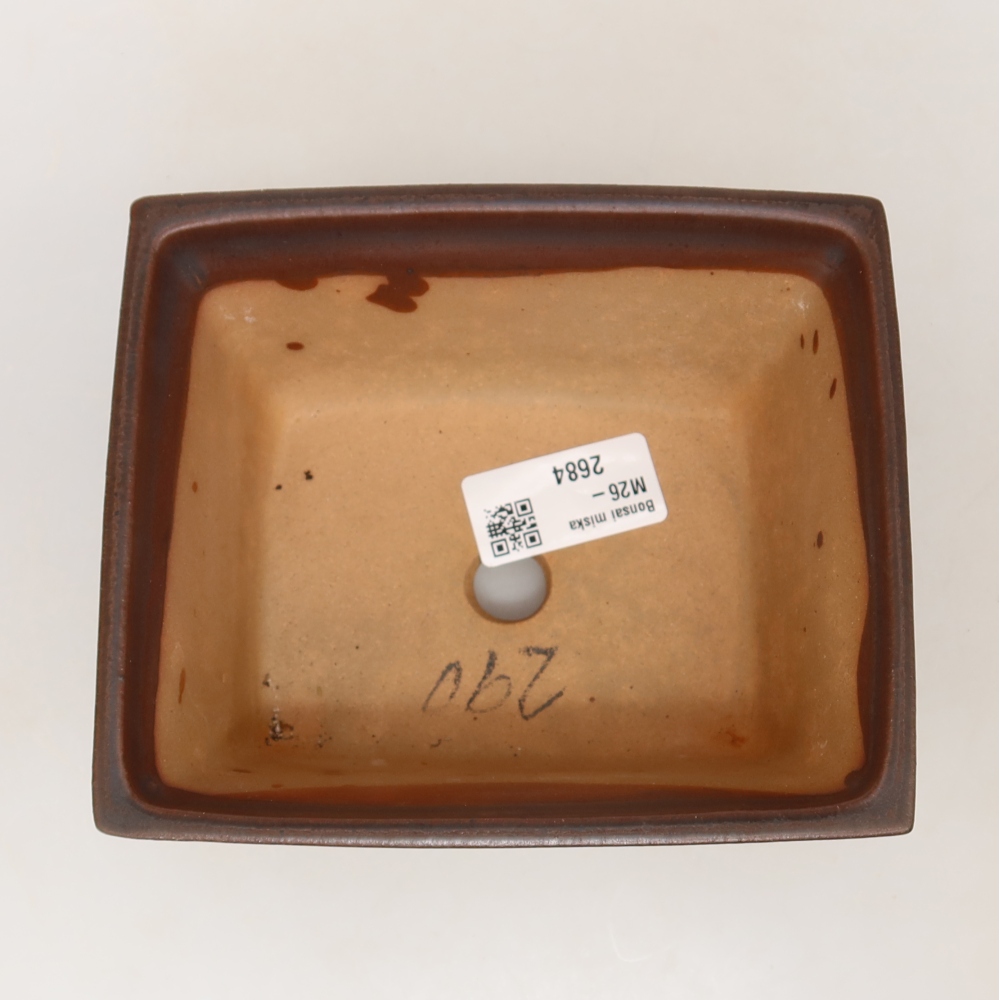 Keramische schaal  14,5 x 12,5 x 7 cm, kleur bruin
