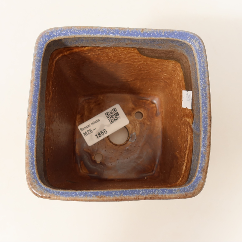 Keramische bonsaipot 10,5 x 10,5 x 12 cm, kleur: blauw