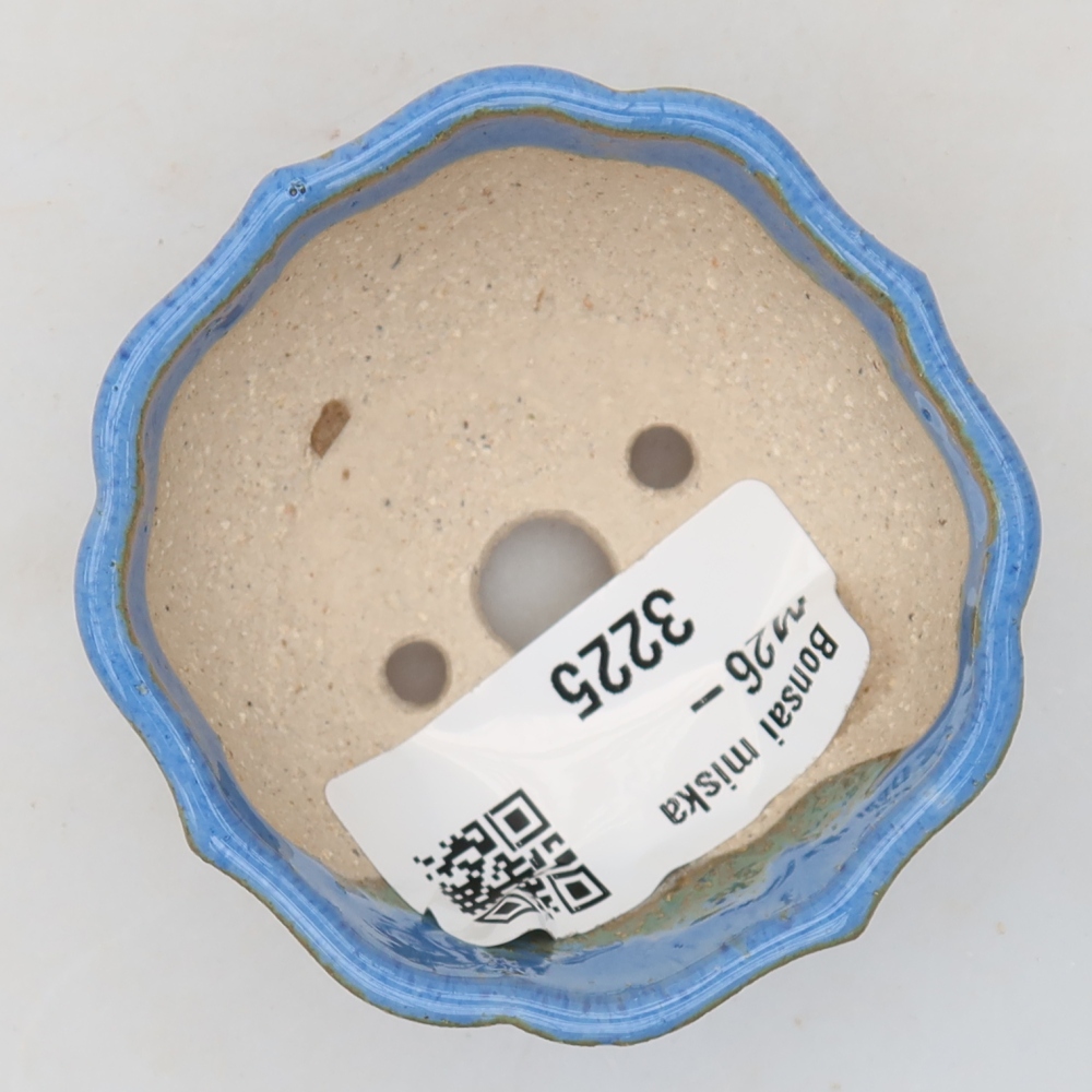 Keramische bonsaischaal 5,5 x 5,5 x 3 cm, kleur: blauw