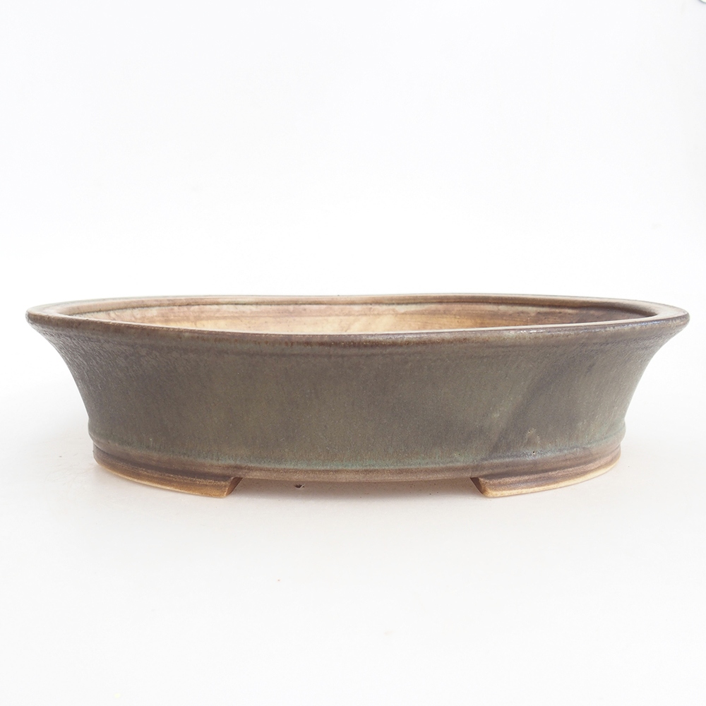 Bonsaischaal van keramiek 28 x 25 x 6,5 cm, groen