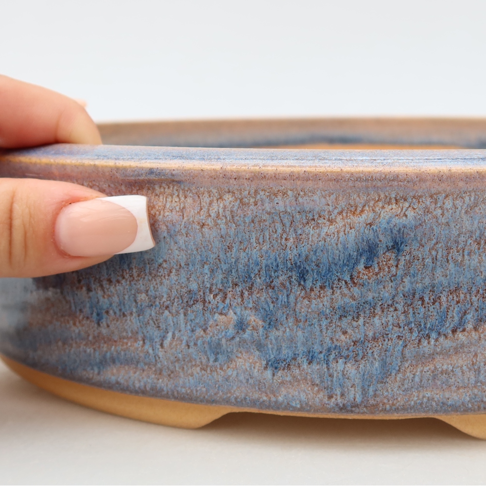 Keramische bonsaischaal 27 x 27 x 6,5 cm, kleur: blauw
