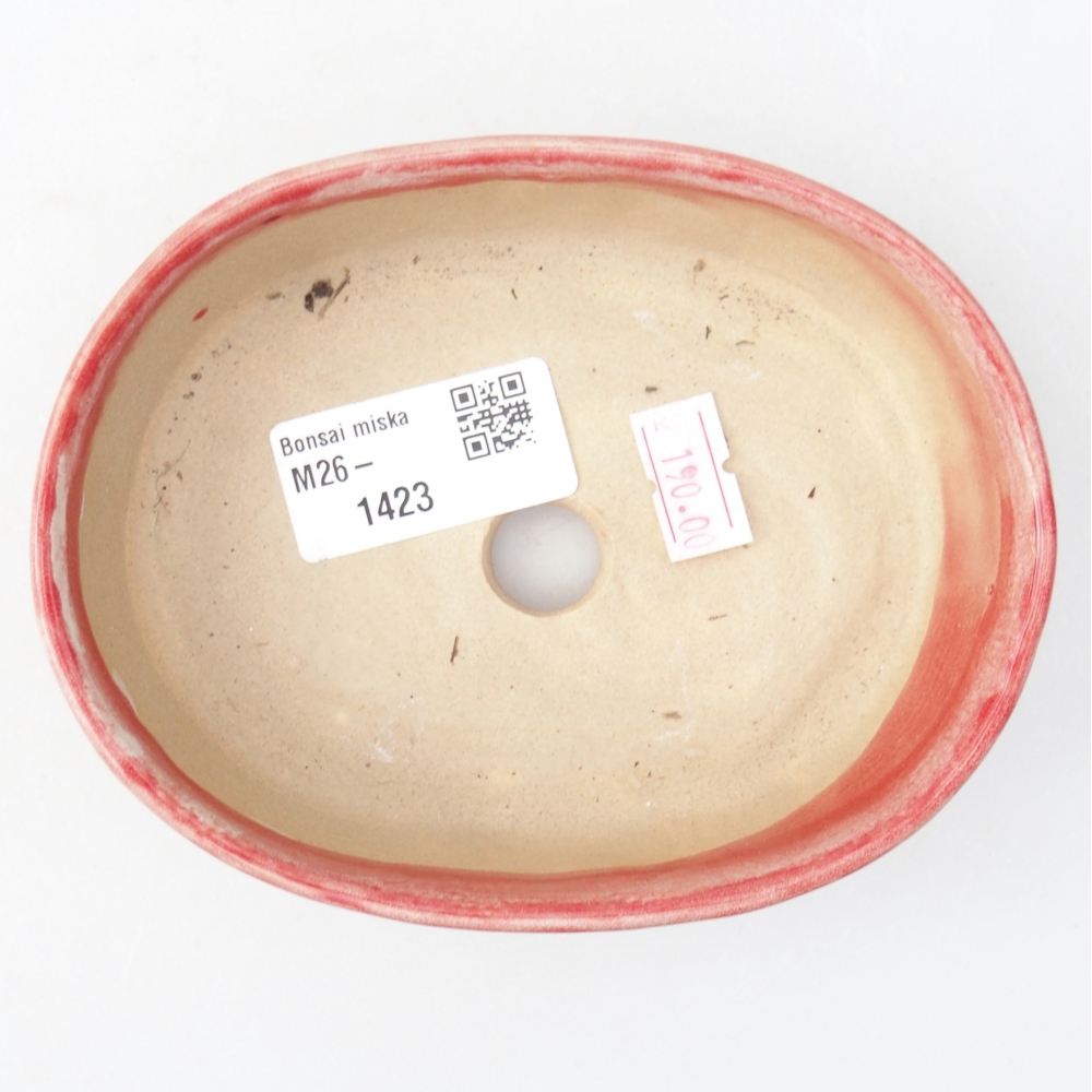 Bonsaischaal van keramiek 12,5 x 10 x 3,5 cm, kleur rood
