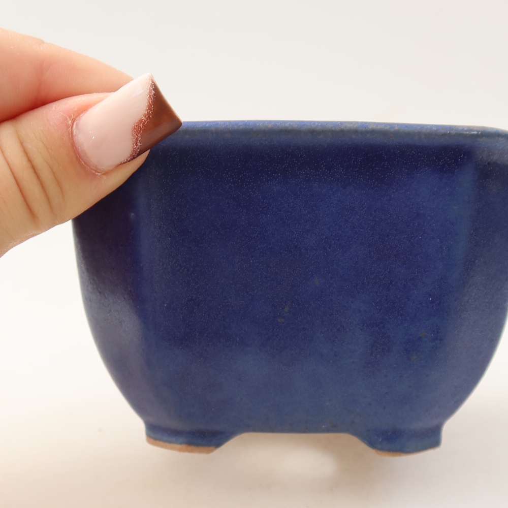 Keramische bonsaipot 10 x 10 x 6,5 cm, kleur: blauw