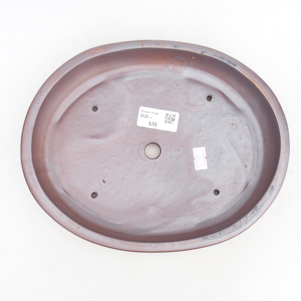 Bonsaischaal van keramiek 24,5 x 20 x 4 cm, metaalkleur