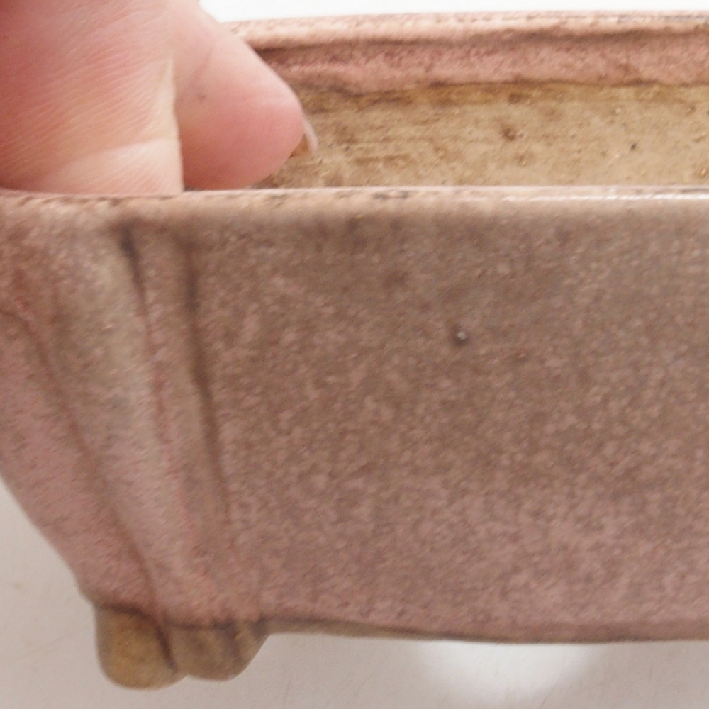 Bonsaischaal van keramiek 10 x 8,5 x 4 cm, bruin