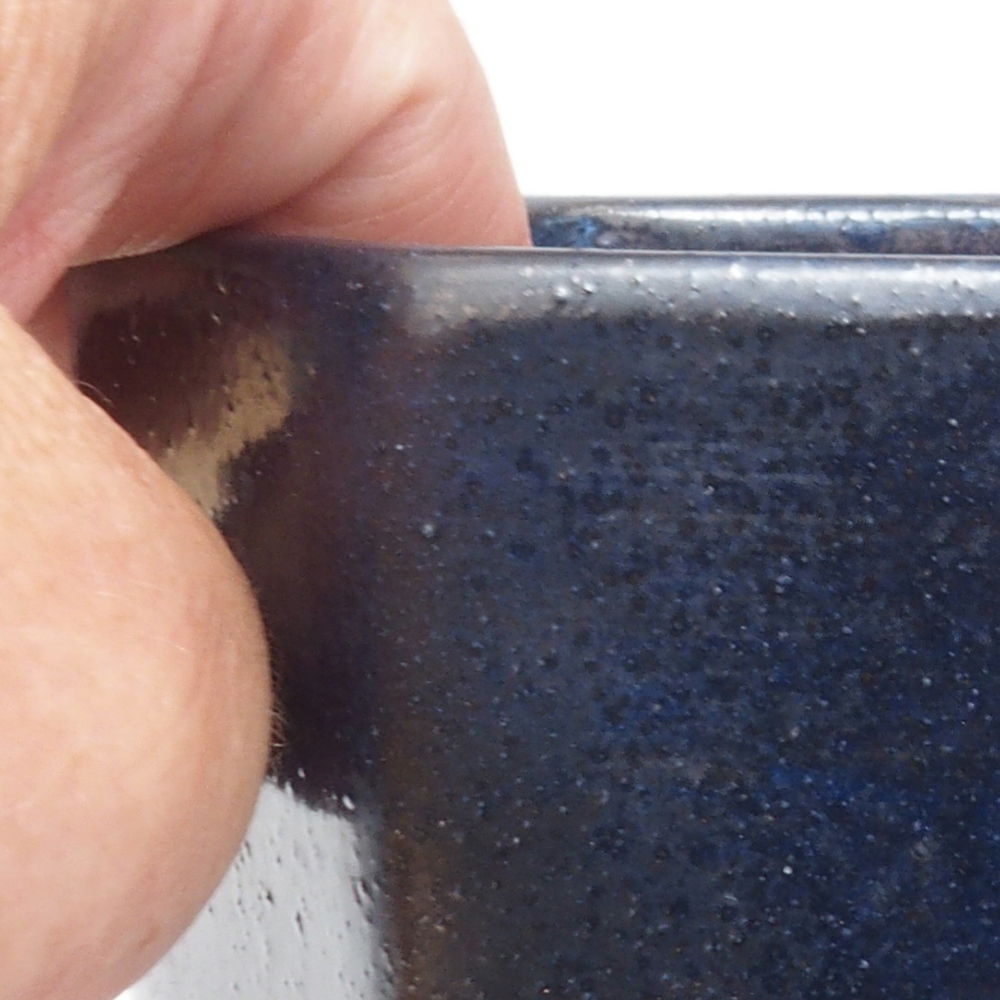 Bonsaischaal van keramiek 9,5 x 8,5 x 14,5 cm, kleur blauw