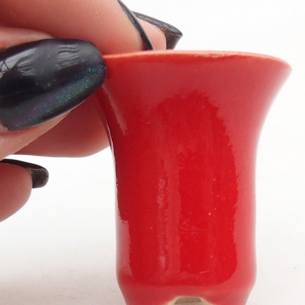 Mini bonsaischaal 3 x 3 x 3,5 cm, kleur rood