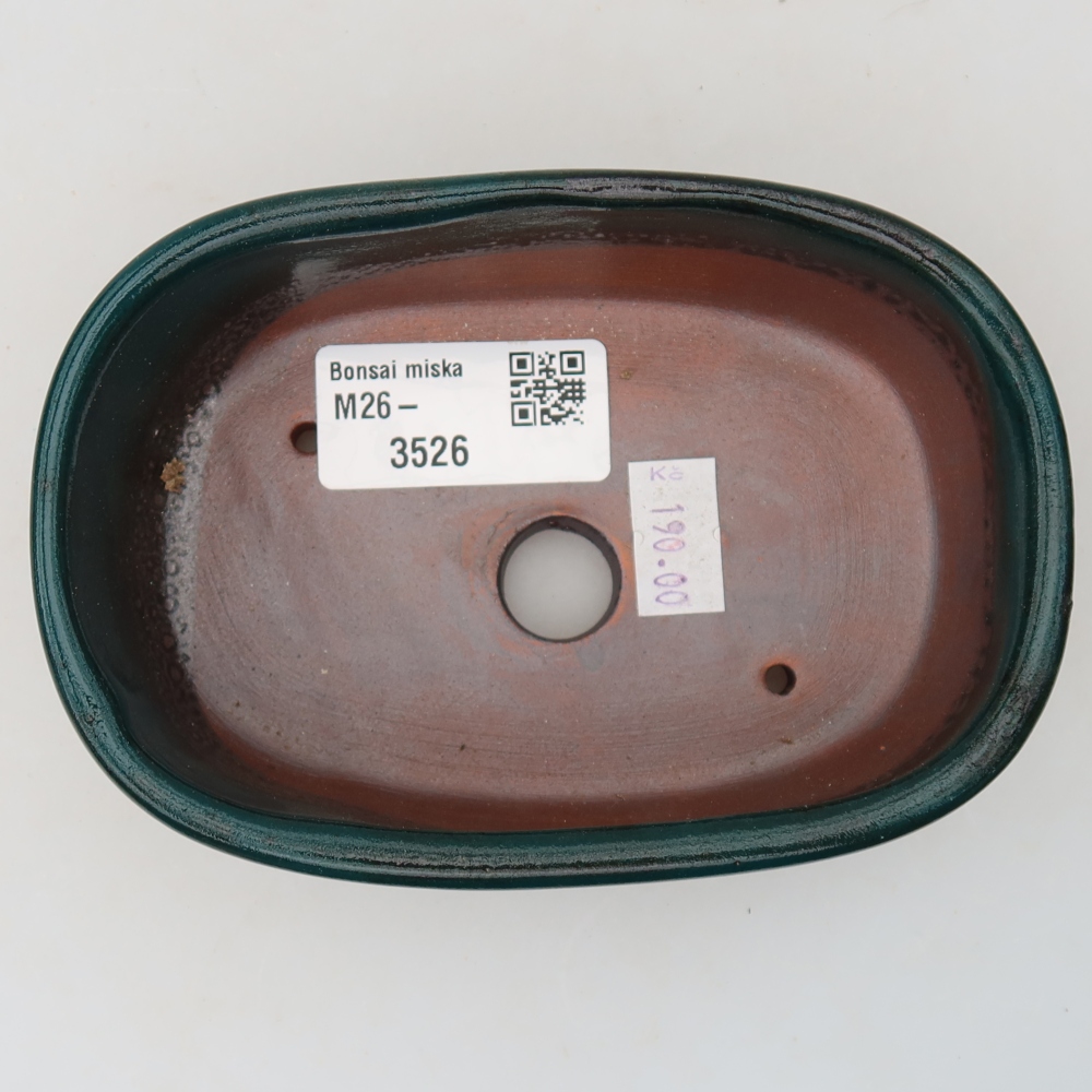 Keramische bonsaipot 13 x 8,5 x 4 cm, kleur groen