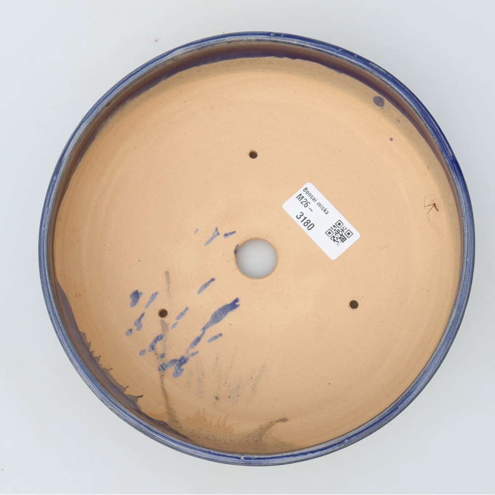 Keramische bonsaipot 20 x 20 x 6,5 cm, kleur: blauw