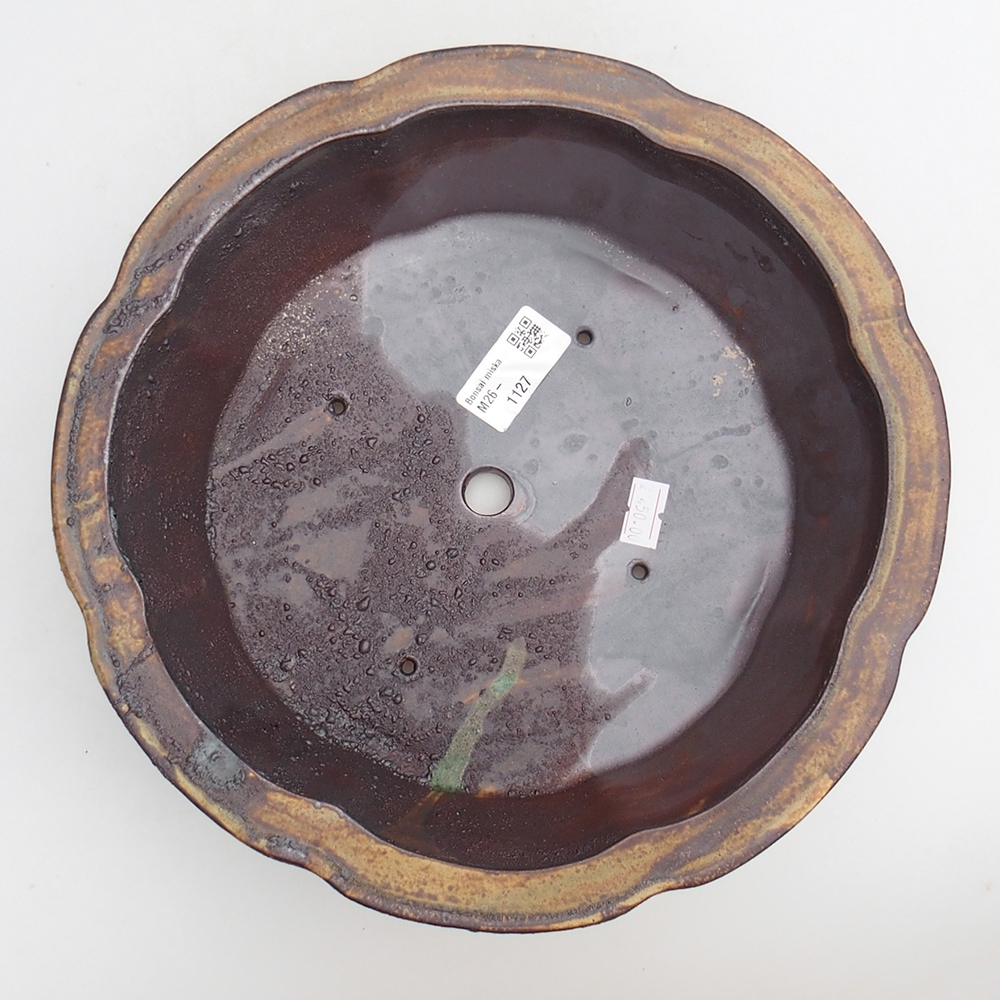 Bonsaischaal van keramiek 26 x 26 x 8 cm, bruin