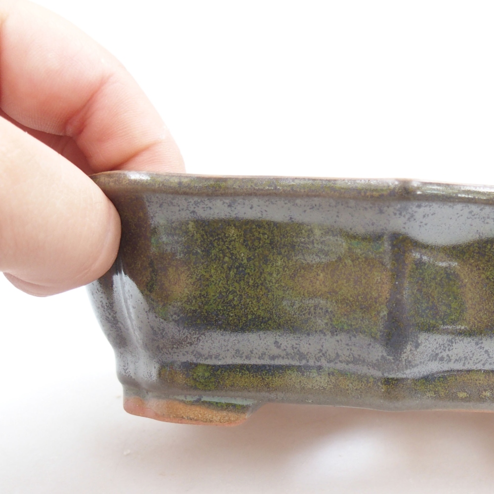 Bonsaischaal van keramiek 22 x 17 x 5 cm, groen