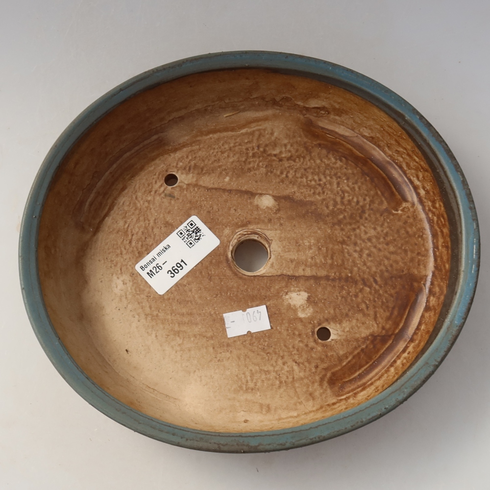 Keramische bonsaipot 21 x 19 x 4,5 cm, kleur: blauw