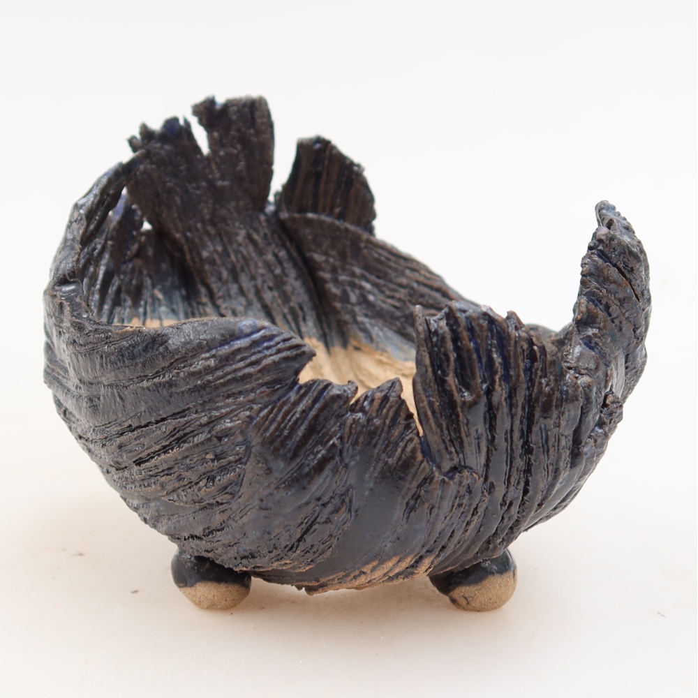 Keramische schaal  10 x 9 x 8,5 cm, kleur: blauw