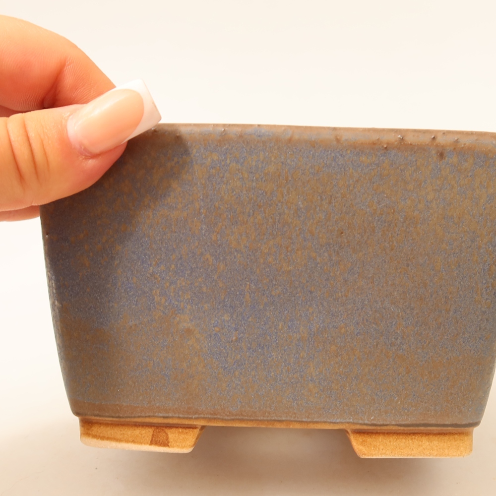 Keramische bonsaipot 13 x 13 x 8 cm, kleur: blauw