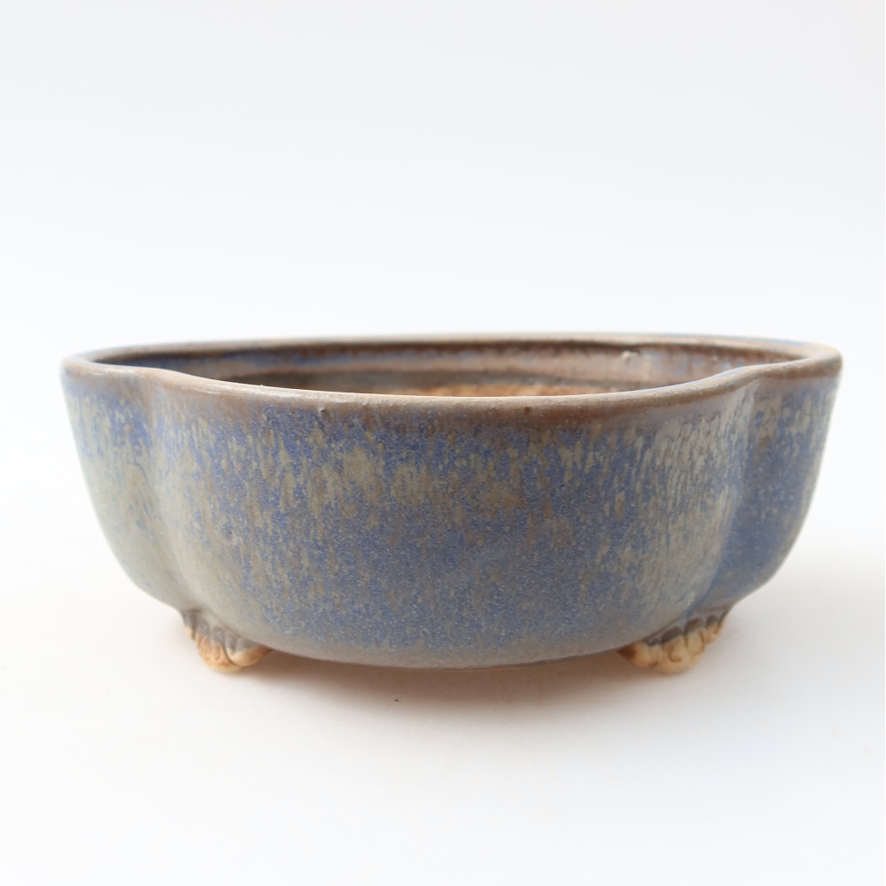 Keramische bonsaischaal 13,5 x 12,5 x 5 cm, kleur: blauw