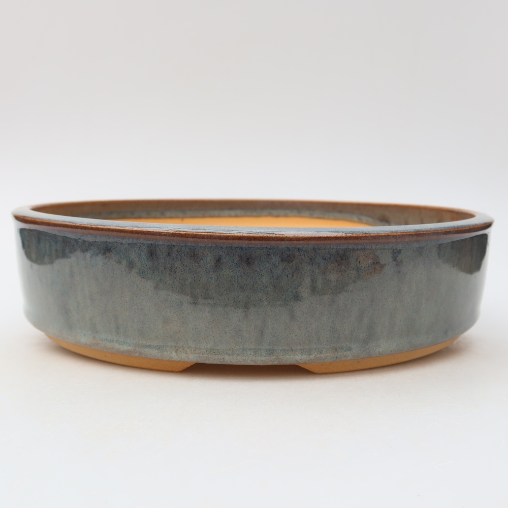 Keramische bonsaischaal 26 x 26 x 6 cm, kleur grijs