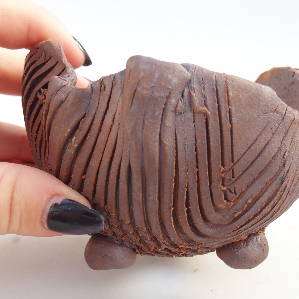 Keramisch Schelp 10 x 9,5 x 7 cm , kleur bruin