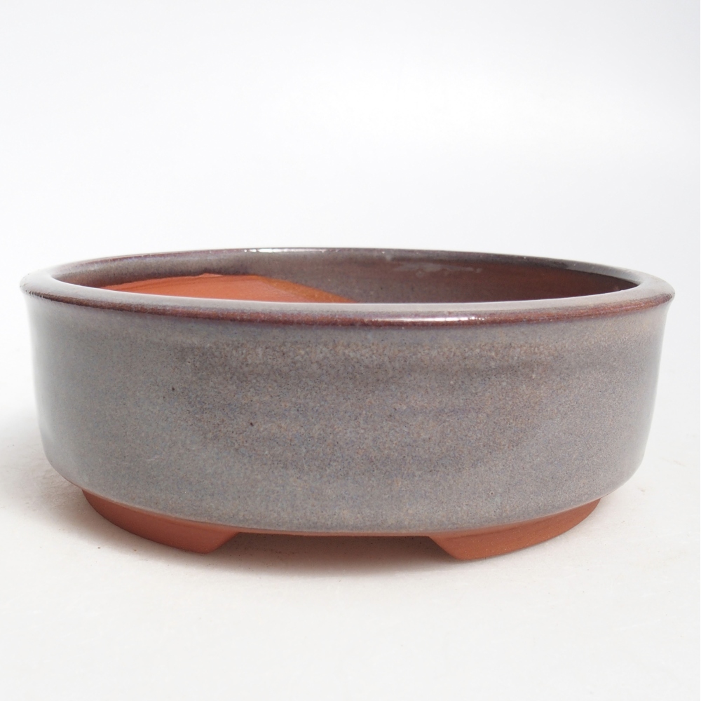 Bonsaischaal van keramiek 15 x 15 x 5 cm, grijs