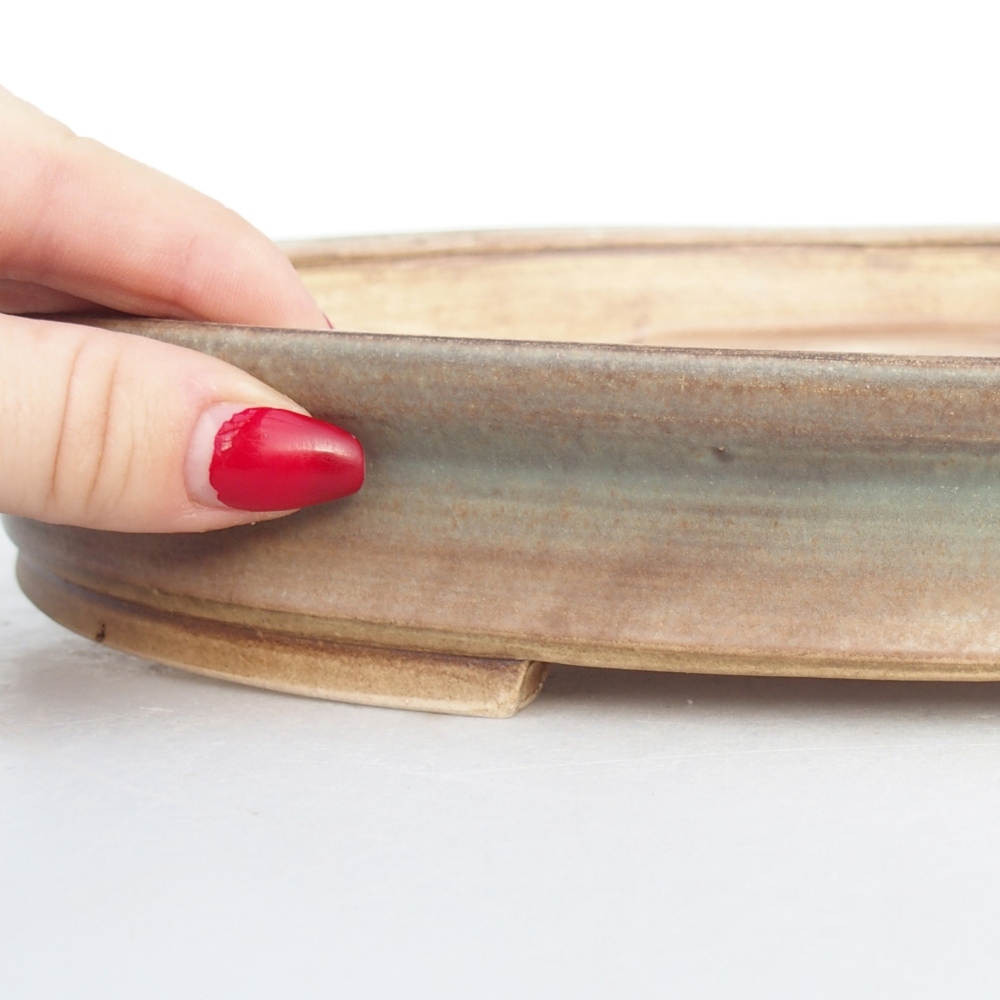 Bonsaischaal van keramiek 31 x 27 x 4,5 cm, groen