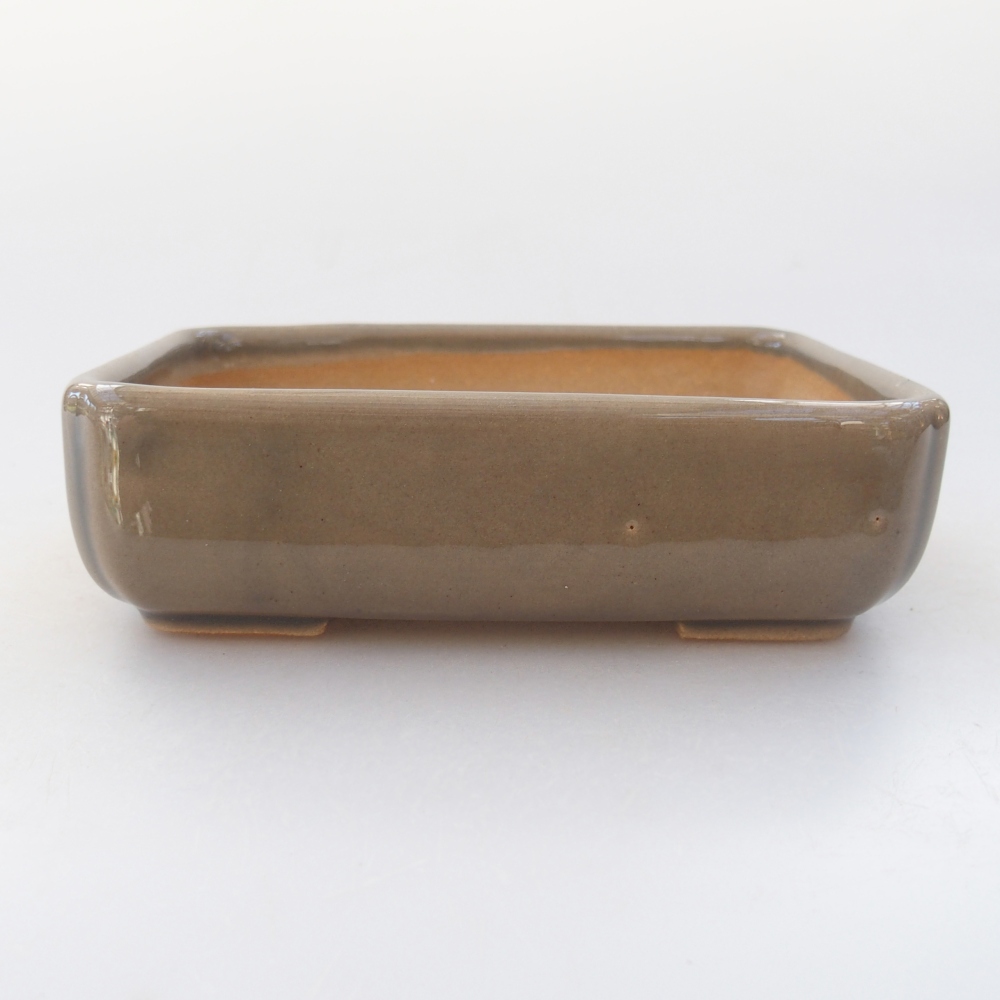 Bonsaischaal van keramiek 26 x 26 x 8 cm, kleur rood