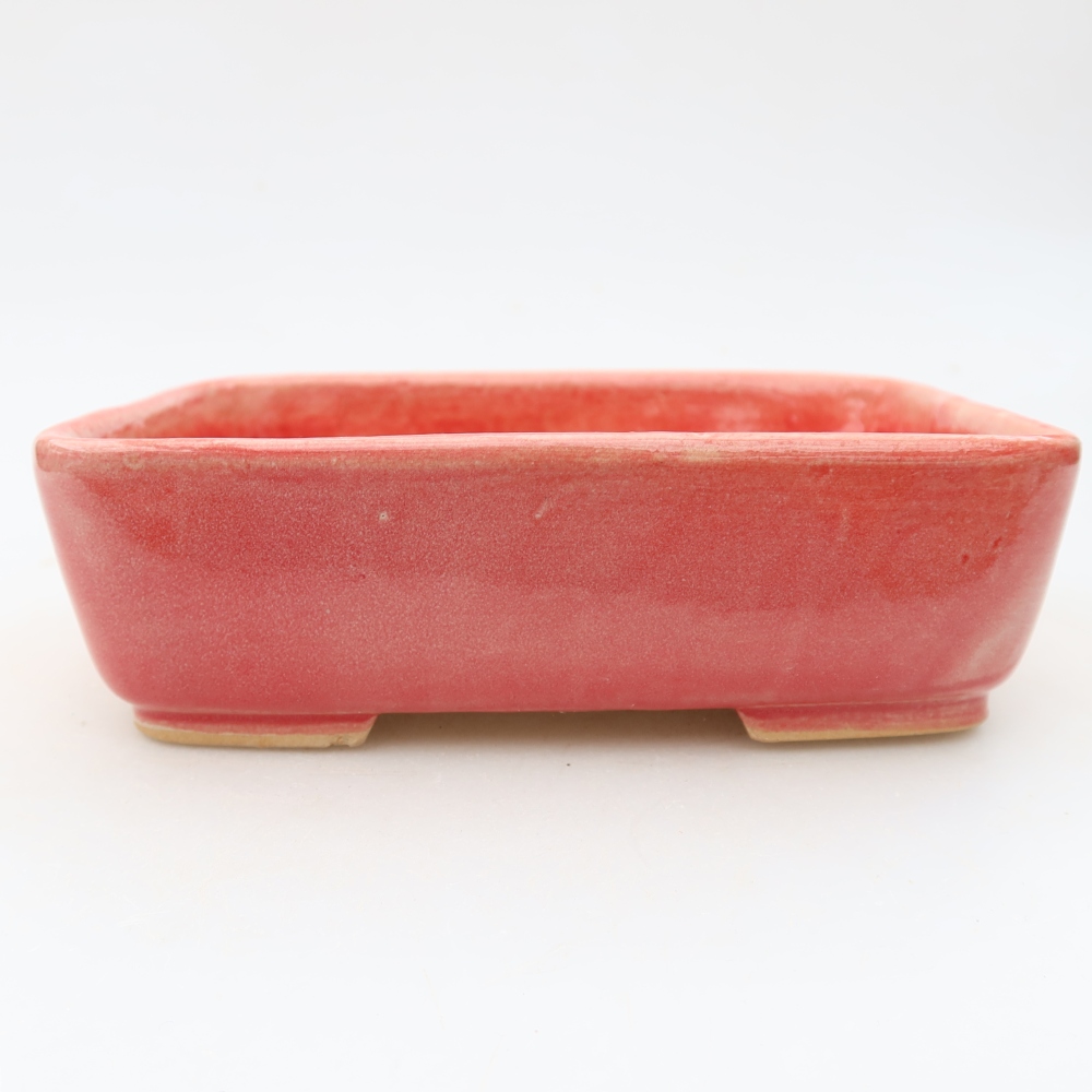 Keramische bonsaipot 15 x 12,5 x 4,5 cm, kleur: rood