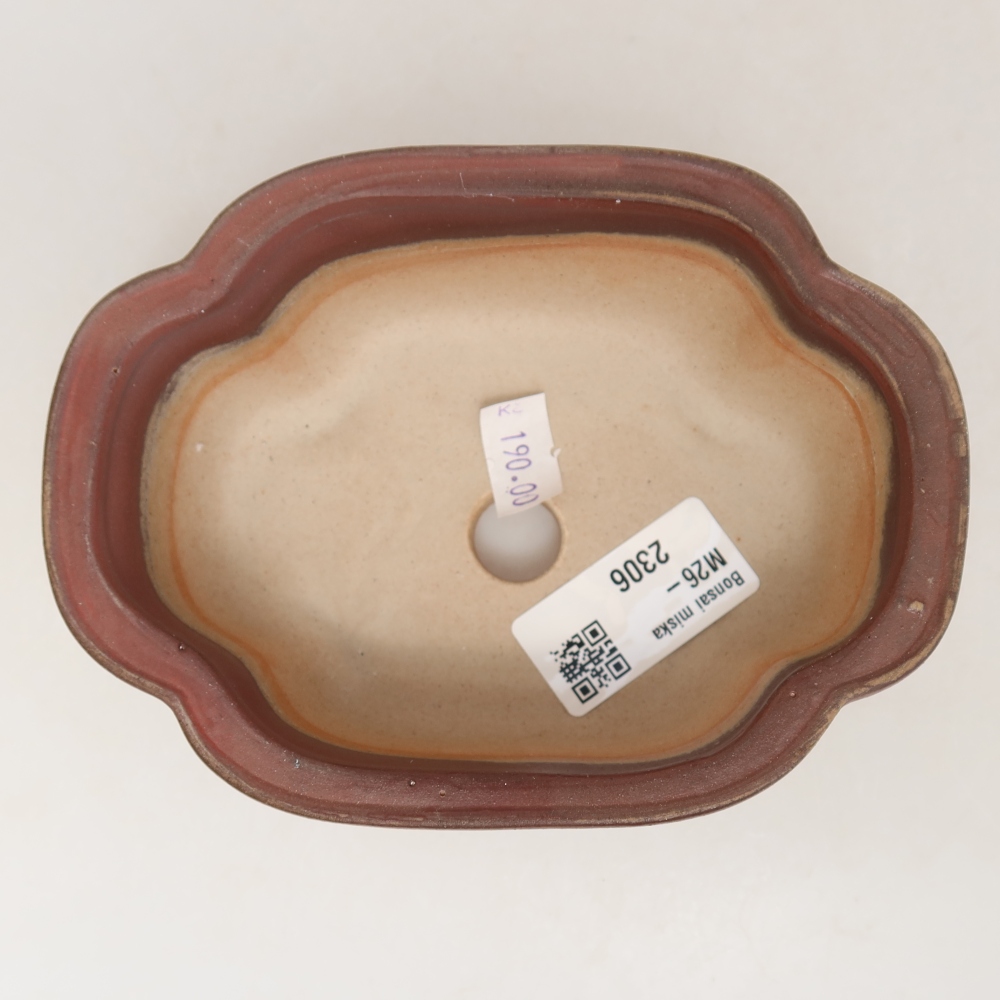 Keramische bonsaipot 13,5 x 10,5 x 5 cm, kleur paars