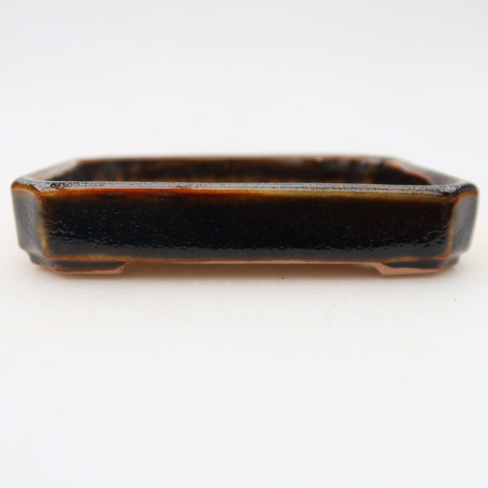 Keramische bonsai-schaal 10 x 8 x 2 cm, kleur bruin