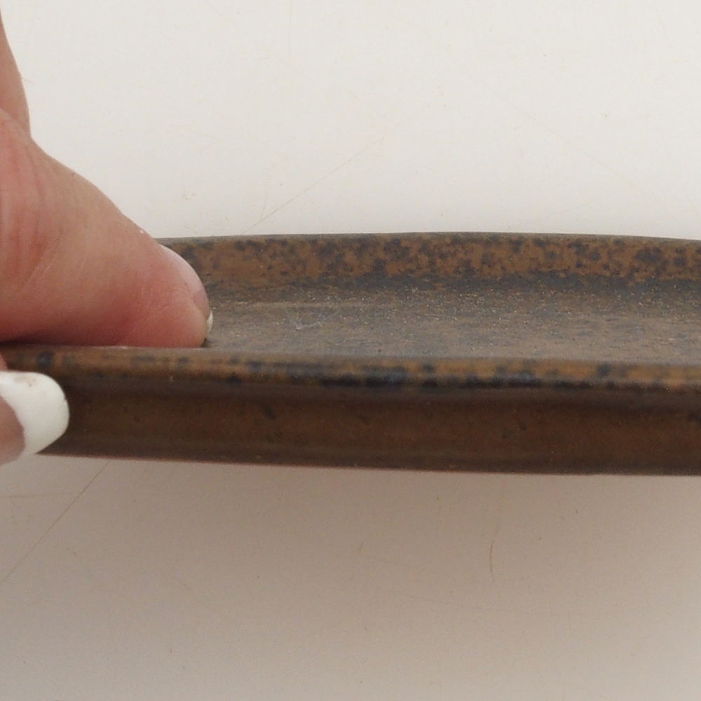 Keramische schotel H11 - 11,5 x 9,5 x 1 cm - bruin