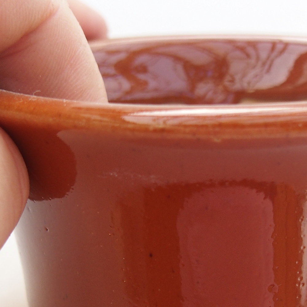 Bonsaischaal van keramiek 9 x 9 x 5 cm, bruin