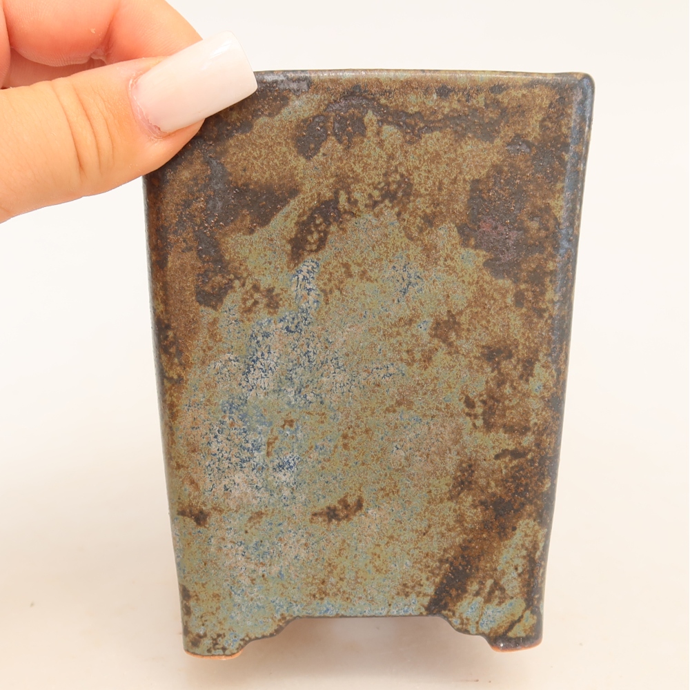 Keramische bonsaischaal 9 x 9 x 11,5 cm, kleur bruin