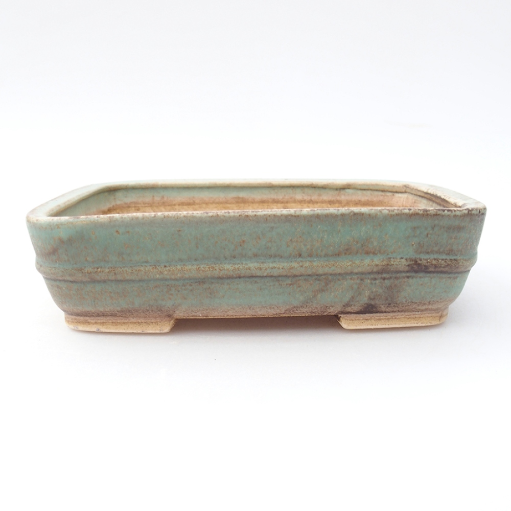 Bonsaischaal van keramiek 17,5 x 14 x 4,5 cm, groen