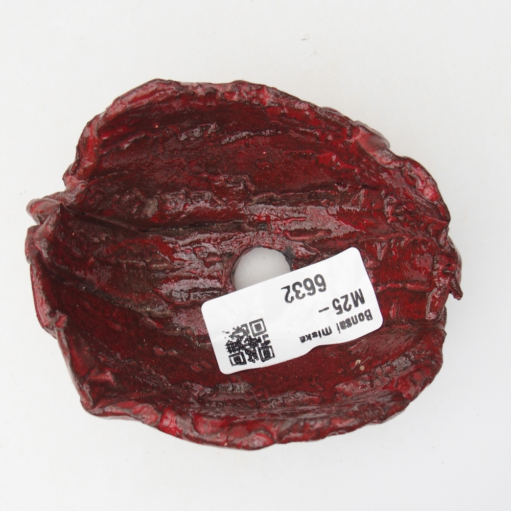 Keramische schaal 9 x 7 x 4,5 cm , kleur rood