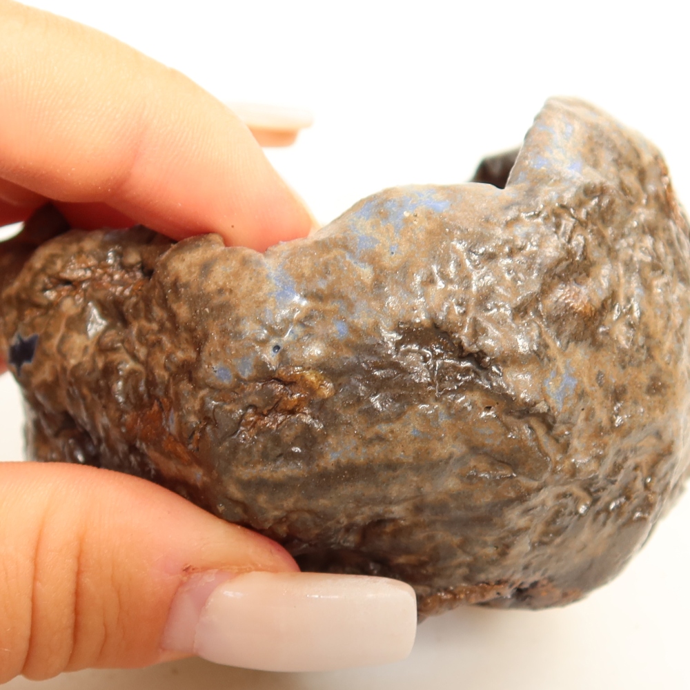 Keramische schaal  7 x 7 x 5,5 cm, kleur blauwbruin