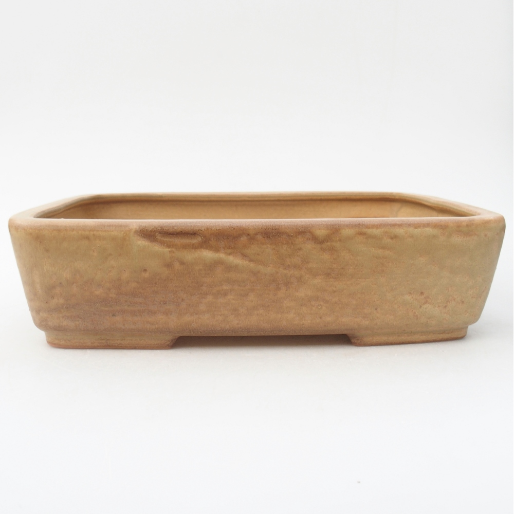 Bonsaischaal van keramiek 26,5 x 20,5 x 6,5 cm, kleur beige