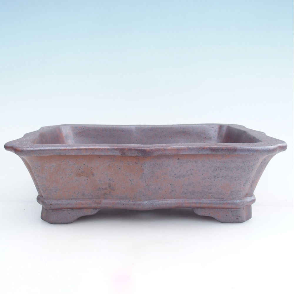 Bonsaischaal van keramiek 27,5 x 19 x 8 cm, metaalkleur