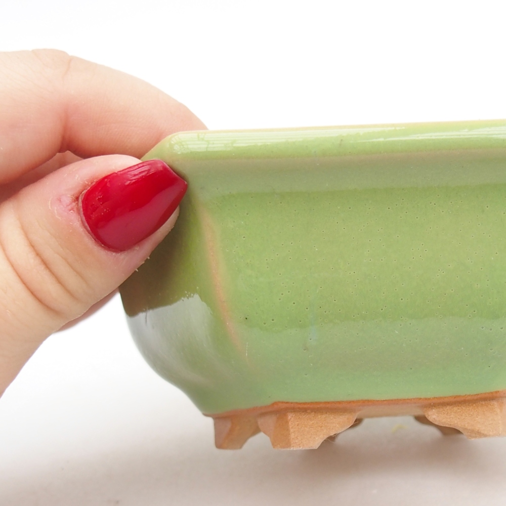 Bonsaischaal van keramiek 26 x 26 x 8 cm, kleur rood