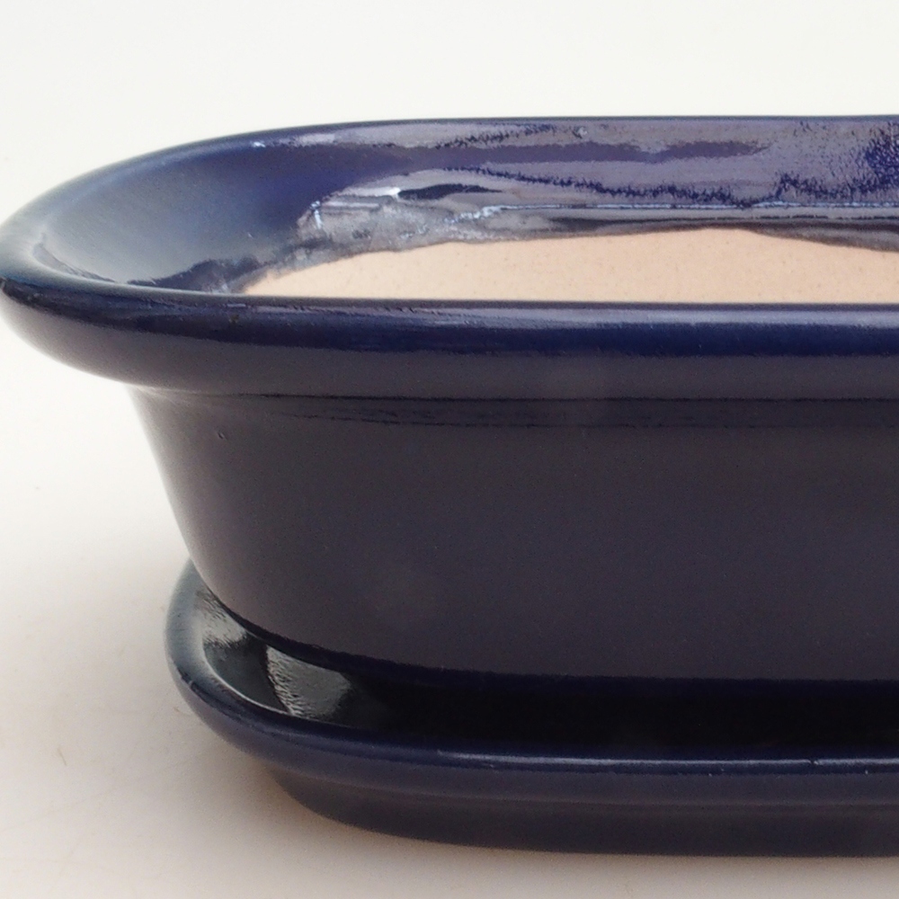 Bonsai kom + schotel H25 - 23 x 17 x 5,5 cm - blauw