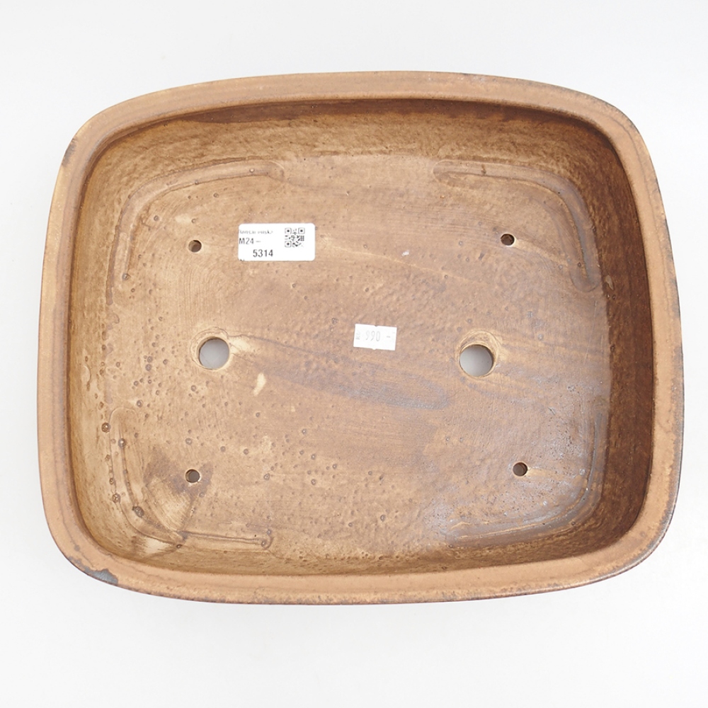 Bonsaischaal van keramiek 29,5 x 25 x 7 cm, roze