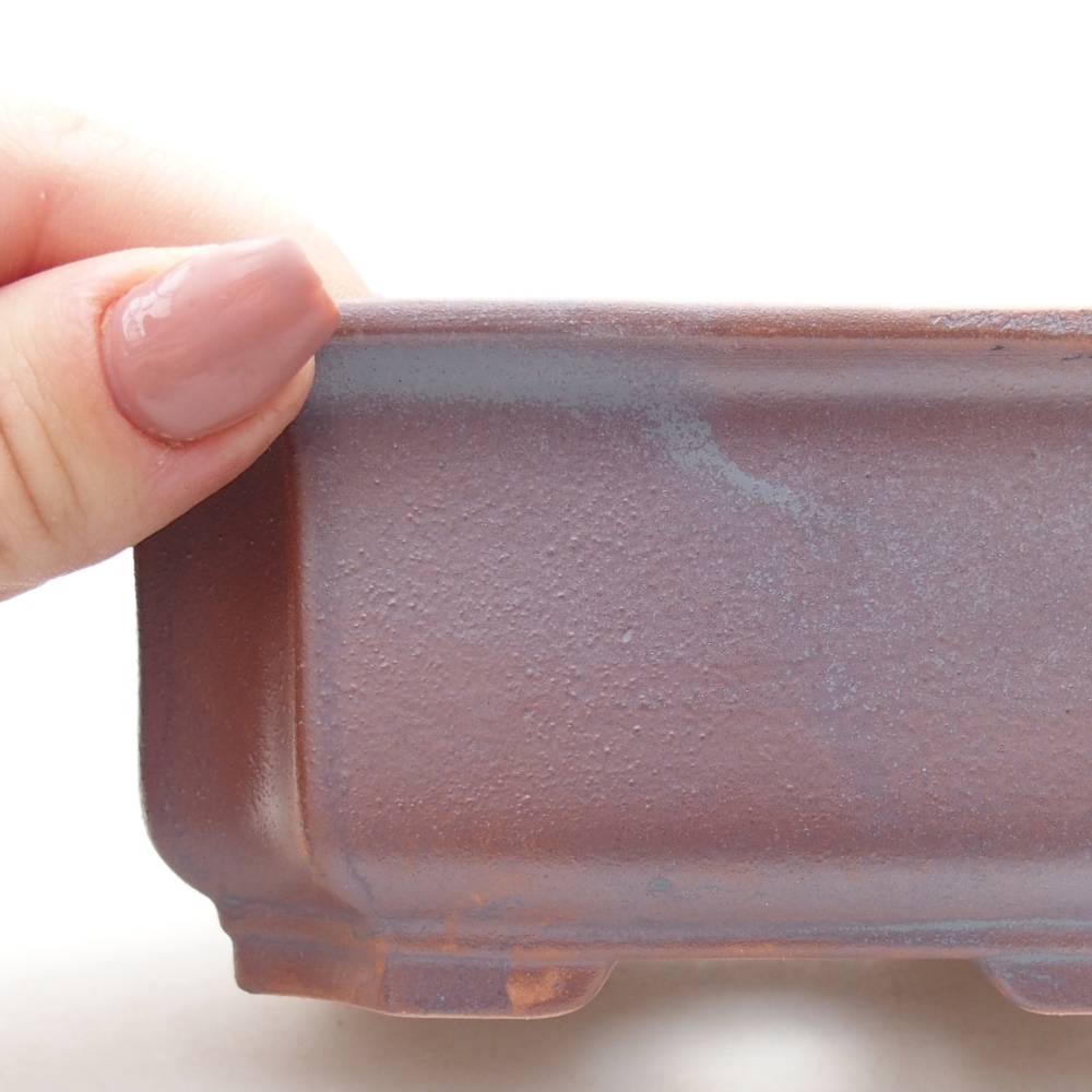 Bonsaischaal van keramiek 12 x 9 x 5 cm, metaalkleur