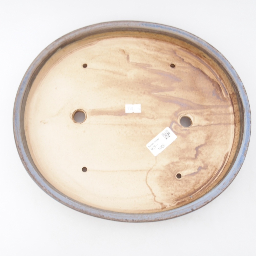 Bonsaischaal van keramiek 30,5 x 27 x 4 cm, kleur blauw