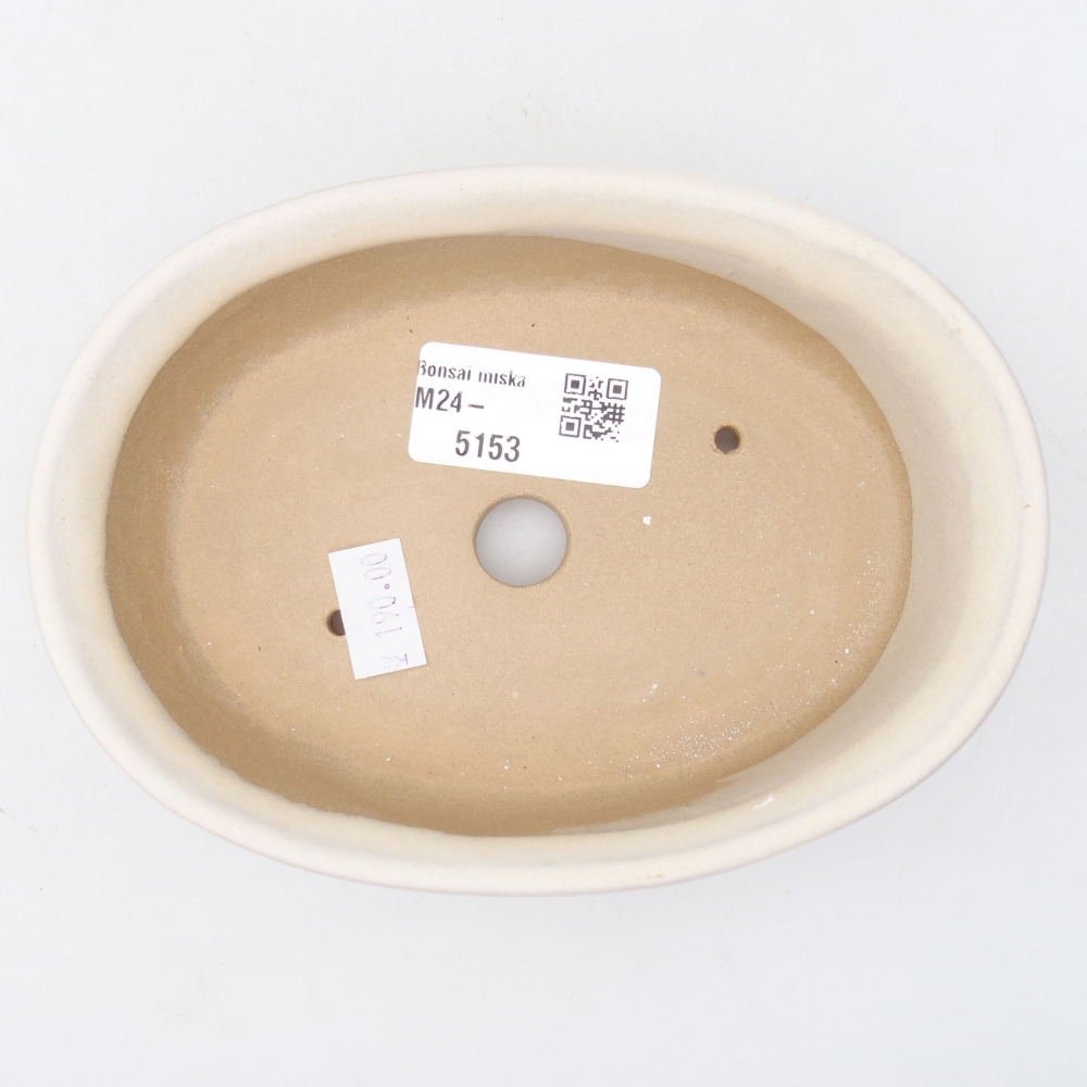 Bonsaischaal van keramiek 11,5 x 11,5 x 5 cm, beige