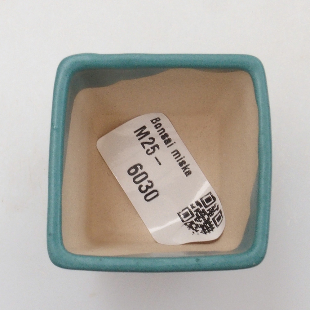 Bonsaischaal van keramiek 6,5 x 5,5 x 4 cm, kleur blauw