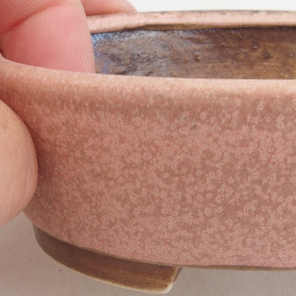 Bonsaischaal van keramiek 10 x 8,5 x 4 cm, bruin