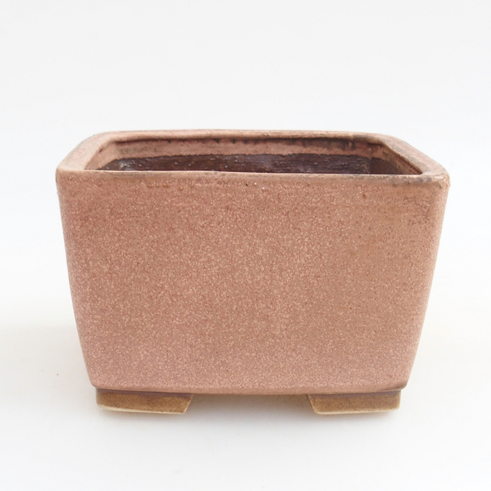 Bonsaischaal van keramiek 10,5 x 10,5 x 7 cm, roze